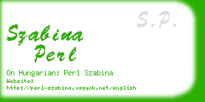 szabina perl business card